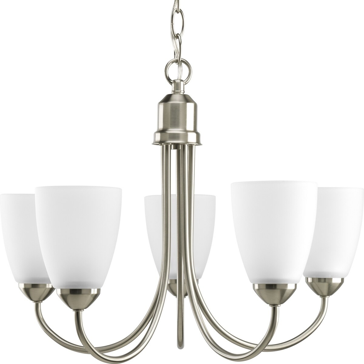 Progress Lighting Gather Collection 5-Light Brushed Nickel Chandelier Lighting Fixture - N/A (Gather 5-light Brushed Nickel Chandelier) - Chandeliers For Bedrooms by Overstock.com