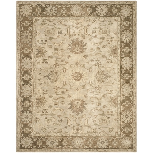 Safavieh Handmade Anatolia Oriental Light Grey/ Dark Brown Hand-spun Wool Rug - 9' x 12'