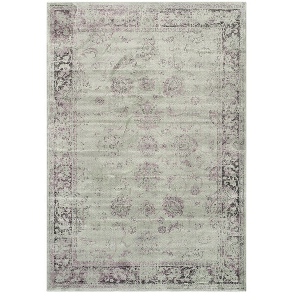 Safavieh Vintage Oriental Grey/ Amethyst Distressed Silky Viscose Rug - 8'10 x 12'2