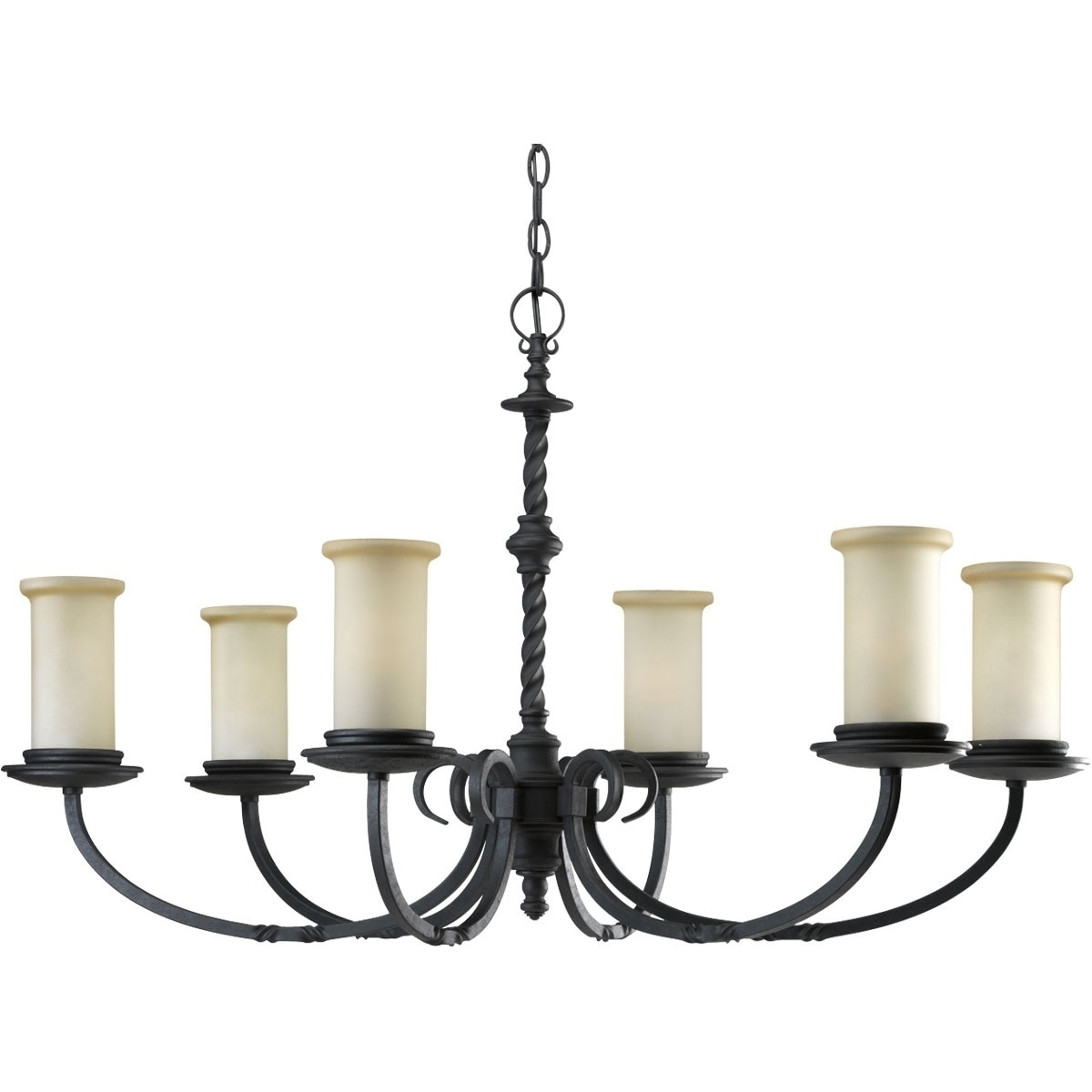 Progress Lighting Santiago Collection 6-Light Forged Black Chandelier Lighting Fixture - N/A (Santiago 6-light Forged Black Chandelier) - Chandeliers For Bedrooms by Overstock.com