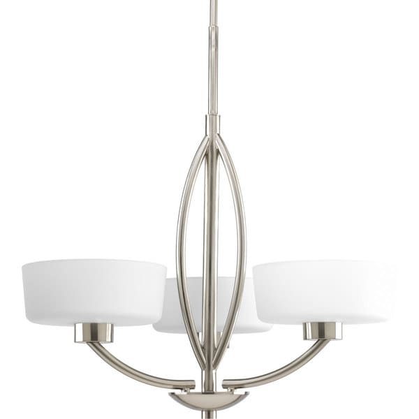Progress Lighting Calven Collection 3 Light Brushed Nickel Progress Lighting Calven Collection 3 Light Brushed Nickel Chandelier Fixture