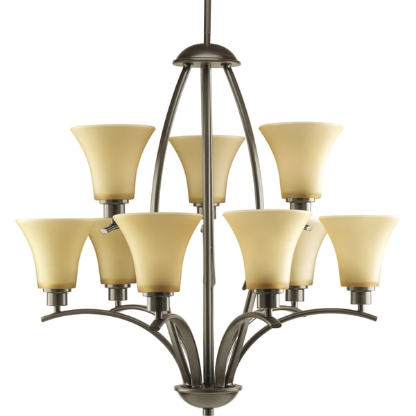 Progress Lighting Joy Collection 9 Light 2 Tier Antique Bronze Progress Lighting Joy Collection 9 Light 2 Tier Antique Bronze Chandelier Fixture