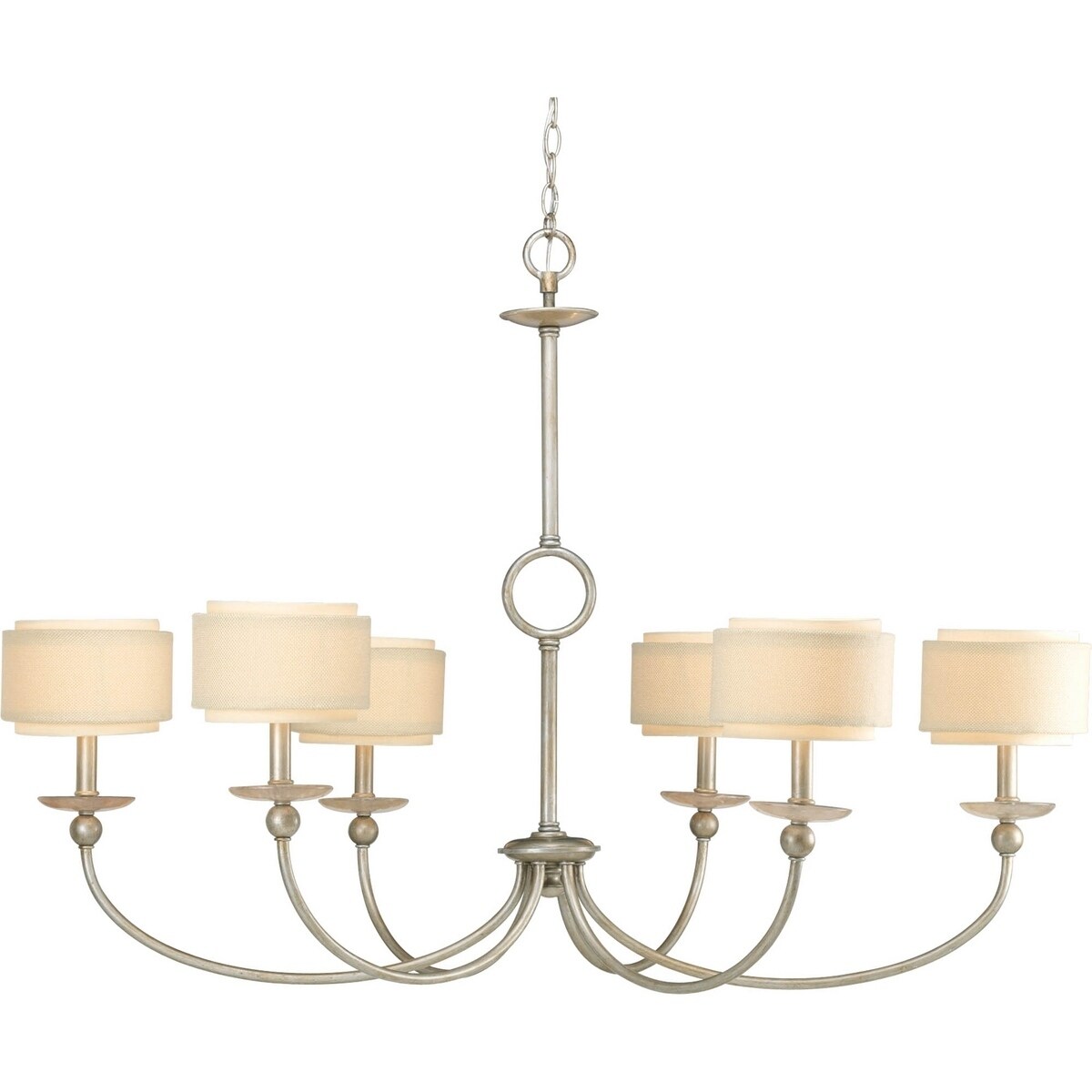 Progress Lighting Ashbury Collection 6-Light Silver Ridge Chandelier Lighting Fixture - N/A (Ashbury Collection 6-light Silver Ridge Chandelier) - Chandeliers For Bedrooms by Overstock.com