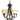 Torino Collection 5-Light Forged Bronze Tea-Stained Glass Transitional Chandelier Light - N/A