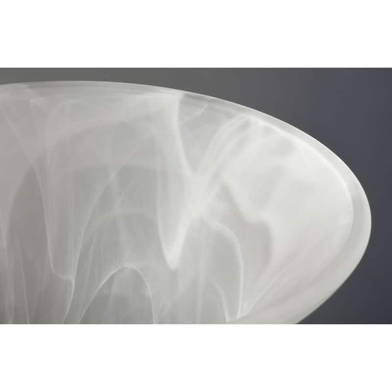 Bedford Collection 5-Light Brushed Nickel Etched Alabaster Glass Traditional Chandelier Light