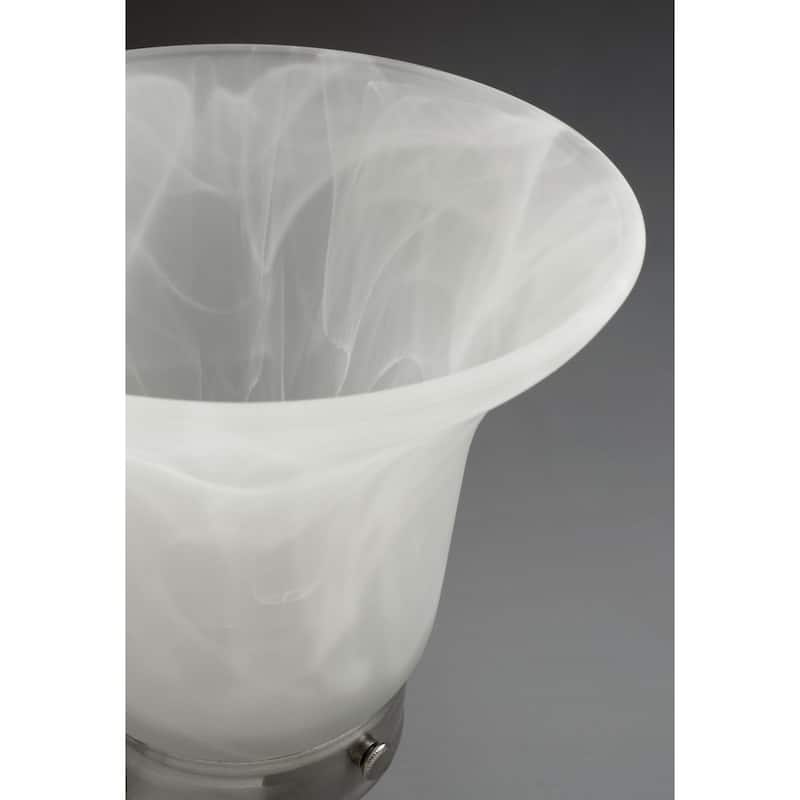 Bedford Collection 5-Light Brushed Nickel Etched Alabaster Glass Traditional Chandelier Light