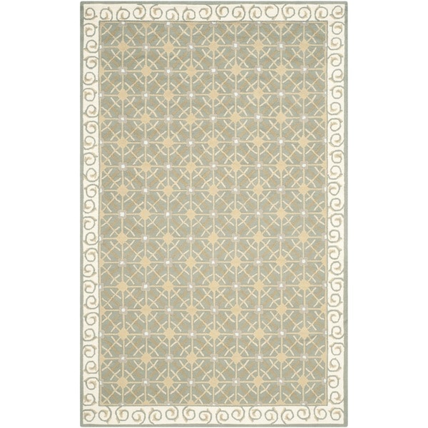 Safavieh Hand hooked Newport Olive/ Beige Cotton Rug (56 x 86