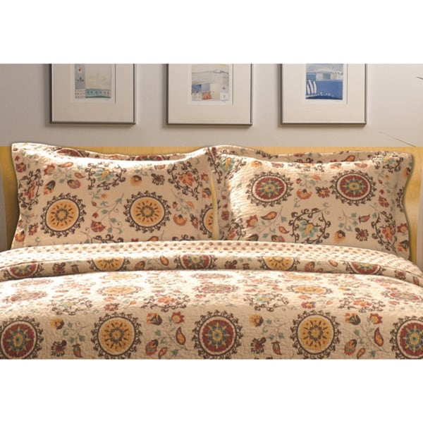 Greenland Home Fashions Andorra Suzani Multicolored Pillow Shams (Set of 2)