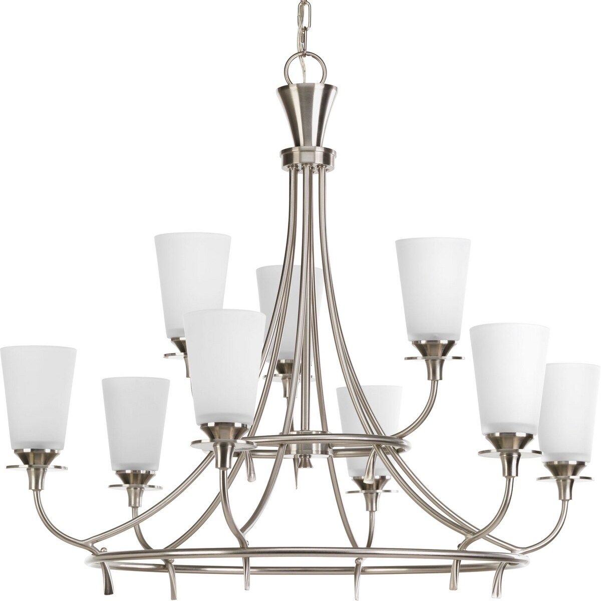 Progress Lighting 9-light, 2-Tier Chandelier Lighting Fixture - N/A (9-Lt., 2-Tier Chandelier) - Chandeliers For Bedrooms by Overstock.com