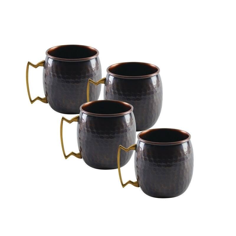 10 Strawberry Street Antique Copper Mug Shooter (Set of 4)