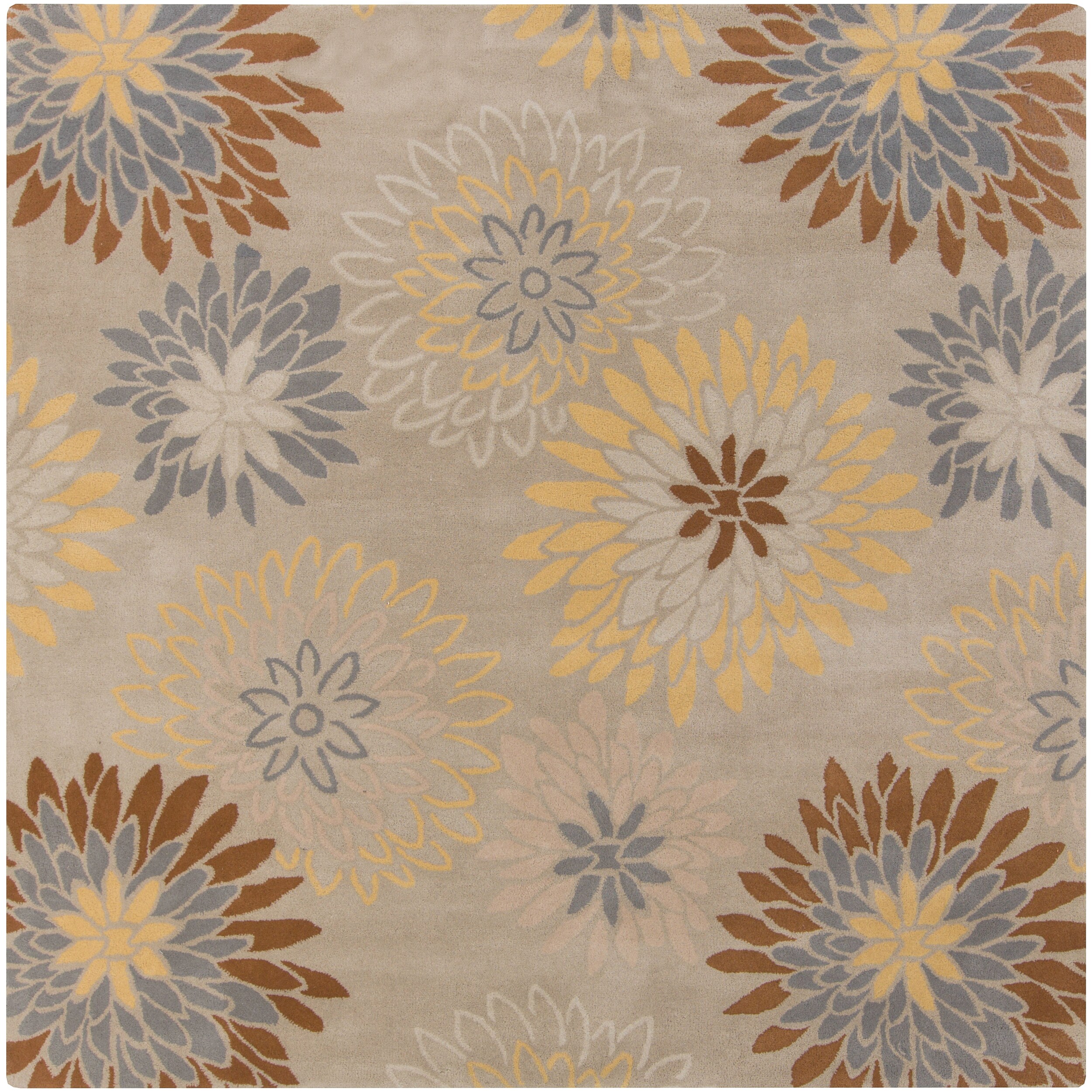 Hand Tufted Dazzle Fl Square Wool Area Rug 6 Dazzle Fl Square Wool Area Rug 6