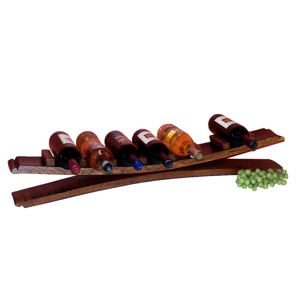 Seven-bottle Stave Display Wine Holder