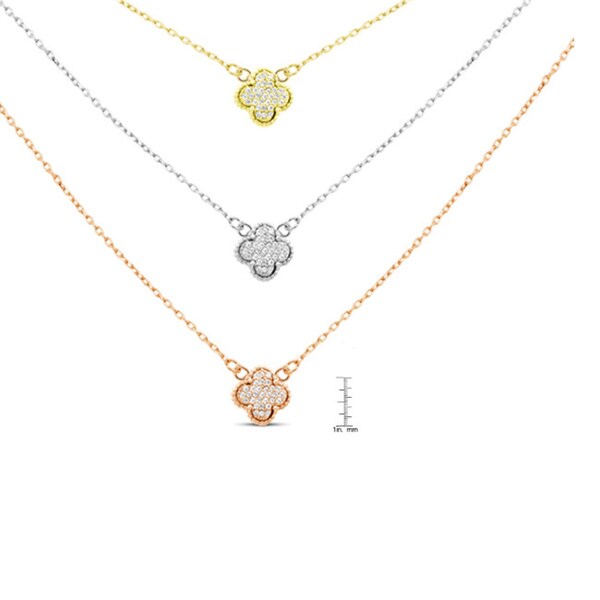 Triostar 925 Sterling Silver Simulated Diamond Studded Solitaire Pendant Necklace Jewelry