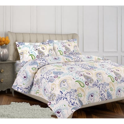 Tribeca Living Paisley Garden 3-piece Duvet Cover Set