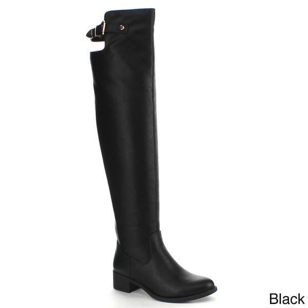 Refresh Women's 'Alto-04' Over-the-knee Buckle Accent Riding Boots