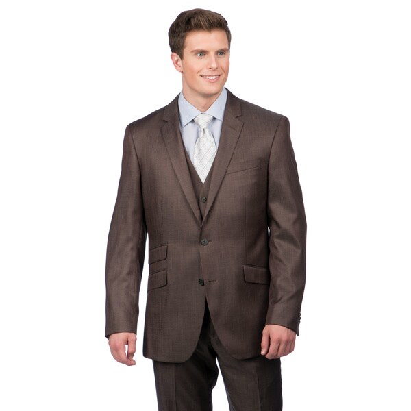 Shop Kenneth Cole Crème Label Men's Slim Fit Brown Suit Separate Coat ...