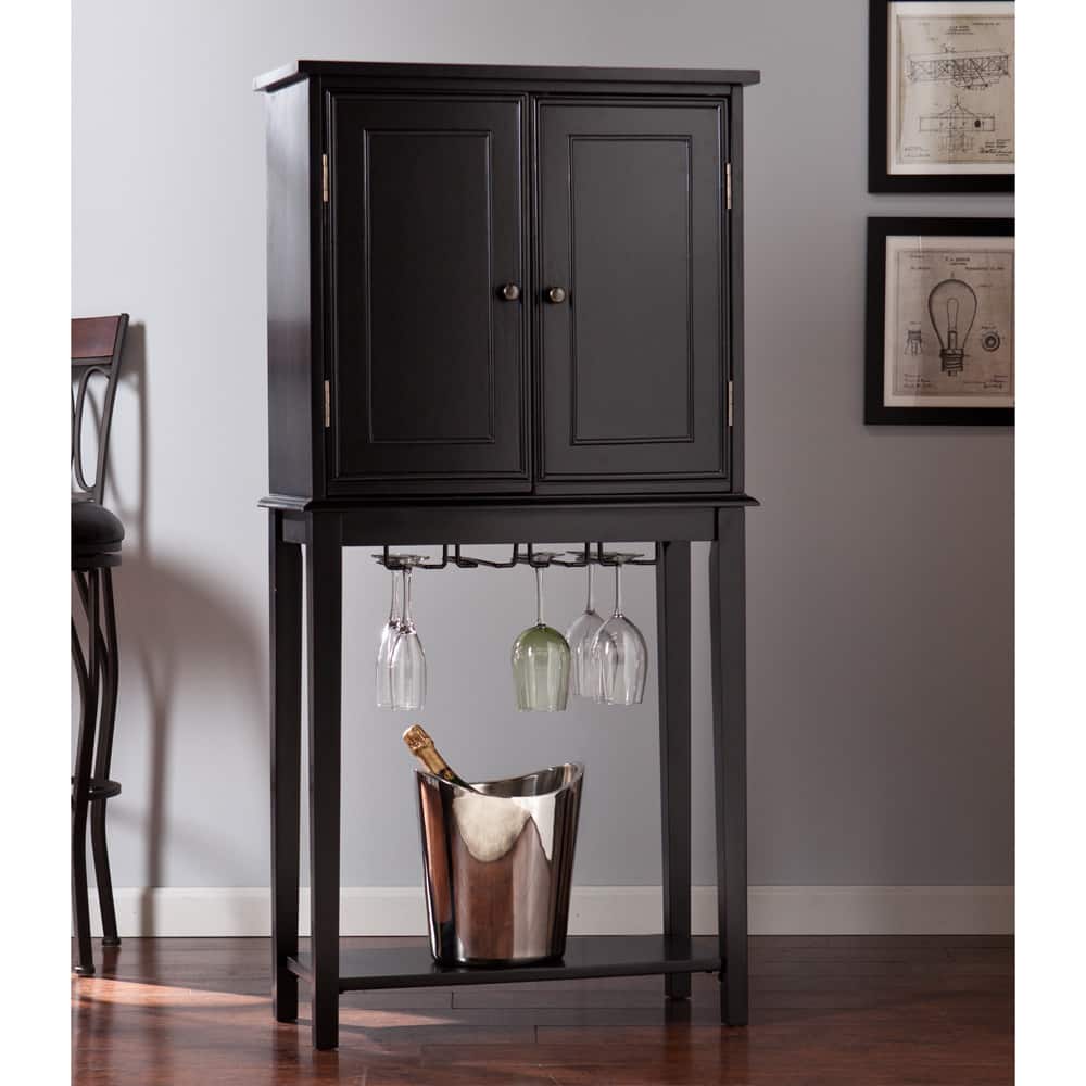 SEI Furniture Simeon Black Finish Enclosed Bar