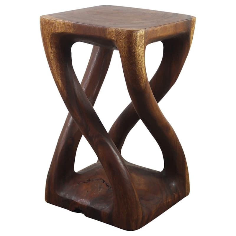 Haussmann Wood Vine Twist Stool/End Table (Thailand) - 14" x 14" x 23"