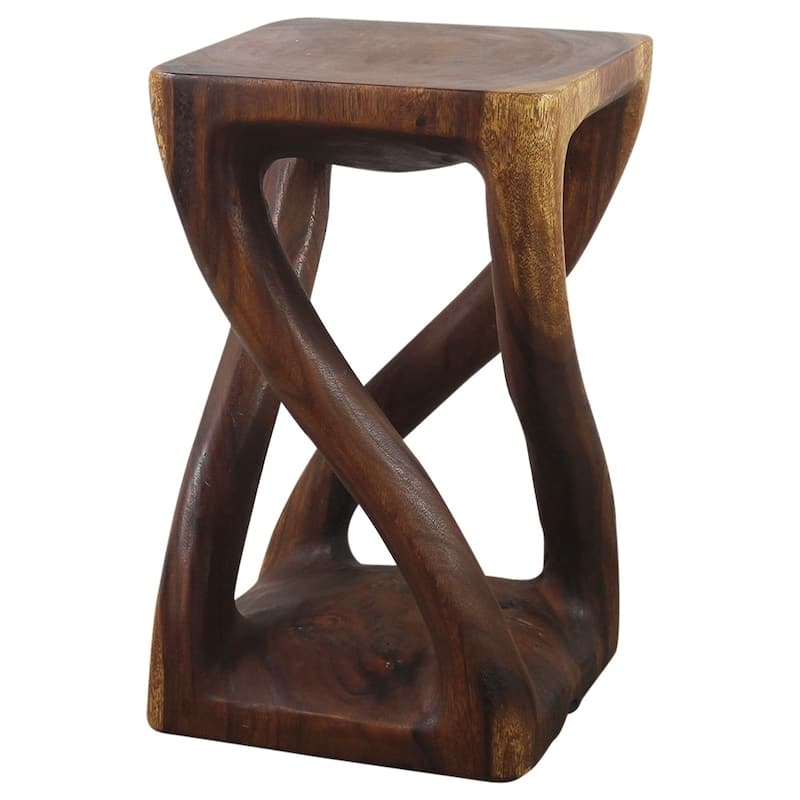 Haussmann Wood Vine Twist Stool/End Table (Thailand) - 14" x 14" x 23"