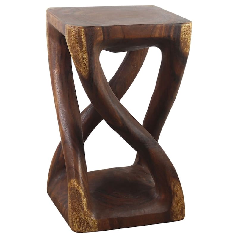 Haussmann Wood Vine Twist Stool/End Table (Thailand) - 14" x 14" x 23"