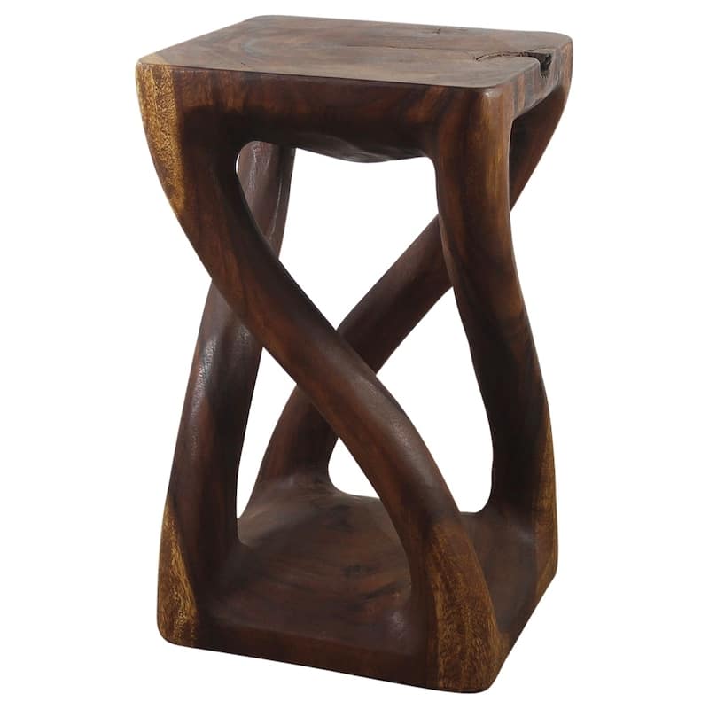 Haussmann Wood Vine Twist Stool/End Table (Thailand) - 14" x 14" x 23"