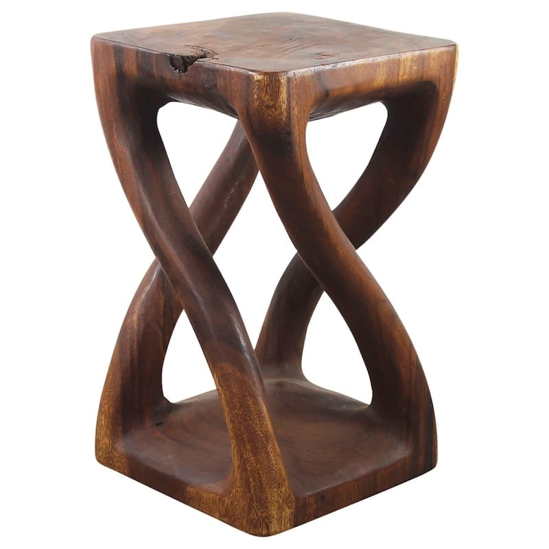 Haussmann Wood Vine Twist Stool/End Table (Thailand) - 14" x 14" x 23"