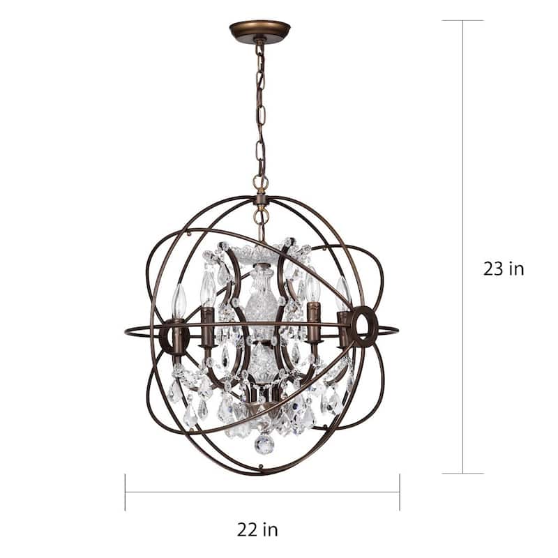 Warehouse of Tiffany Planetshaker 22 Inch 5-Light Crystal Orb Chanderlier