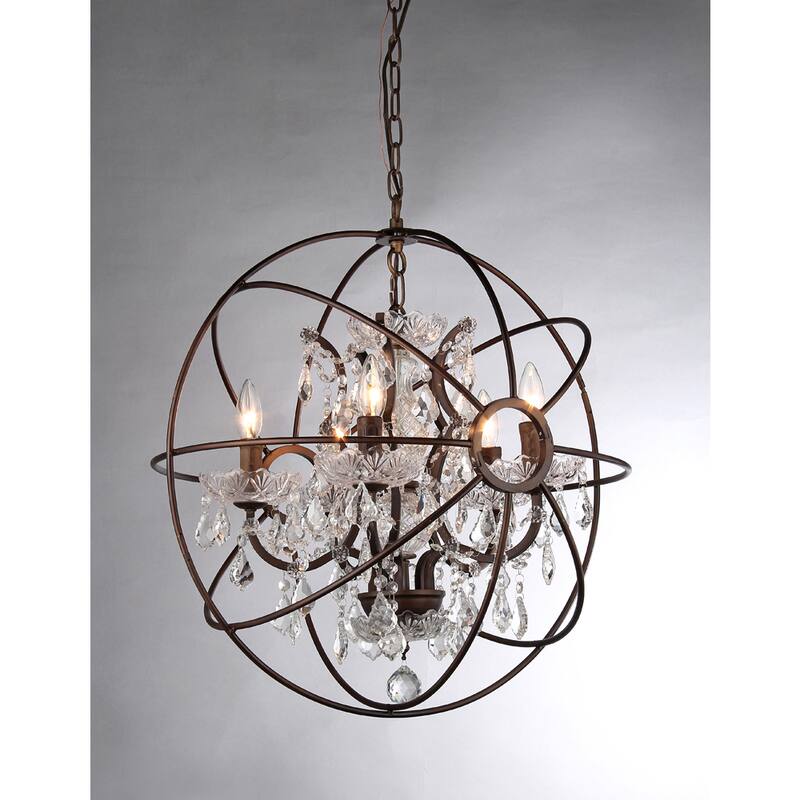 Warehouse of Tiffany Planetshaker 22 Inch 5-Light Crystal Orb Chanderlier