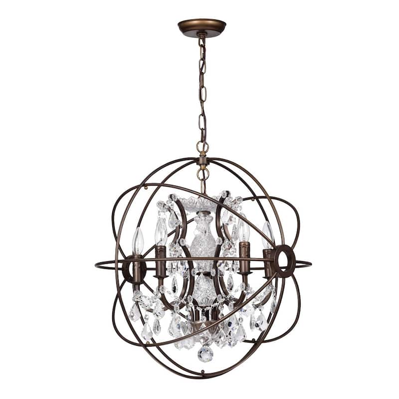 Warehouse of Tiffany Planetshaker 22 Inch 5-Light Crystal Orb Chanderlier