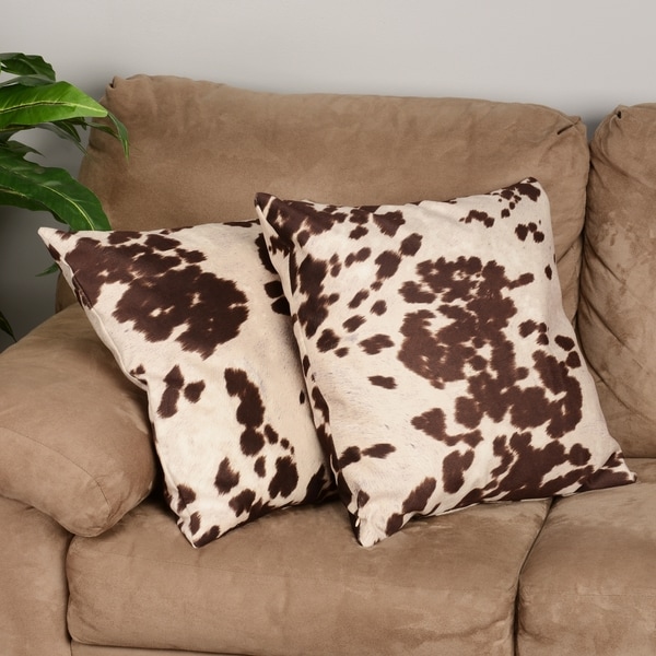 Shop Samps Faux Cowhide Feather-filled Throw Pillow (Set of 2) - Free