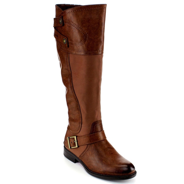 Blossom Women's 'Pita-28' Buckle Strap Knee-high Riding Boots ...