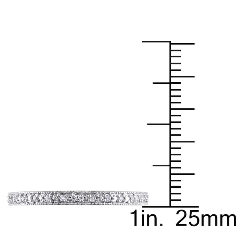 Miadora 10k White Gold Diamond Accent Stackable Wedding Band Ring