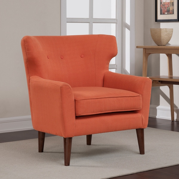 Shop Rust Orange Mid-century Wing Chair - Overstock - 9371381