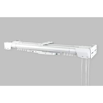 InStyleDesign White Heavy-duty Double Center Open Traverse Curtain Rod