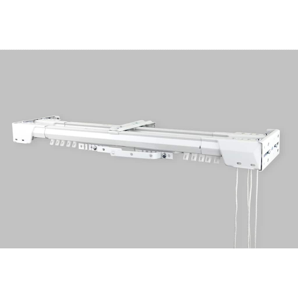 InStyleDesign White Heavy-duty Double Center Open Traverse Curtain Rod