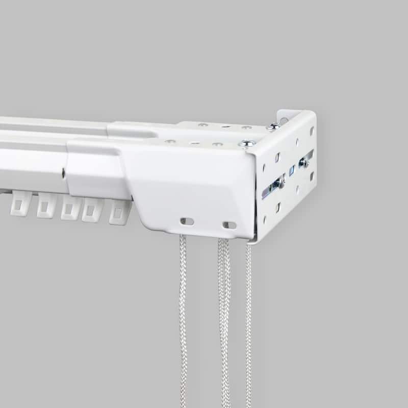 InStyleDesign White Heavy-duty Double Center Open Traverse Curtain Rod