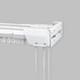 InStyleDesign White Heavy-duty Double Center Open Traverse Curtain Rod ...