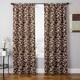 preview thumbnail 4 of 2, Softline Solomon Faux Linen Embroidered Curtain Panel Chocolate - 108 Inches - 1 Panel - 55 x 108