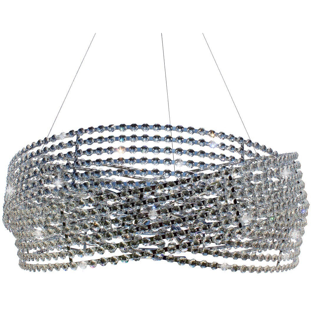 3-ring Chrome Diamante Crystal Chandelier - N/A (Large) - Chandeliers For Bedrooms by Overstock.com