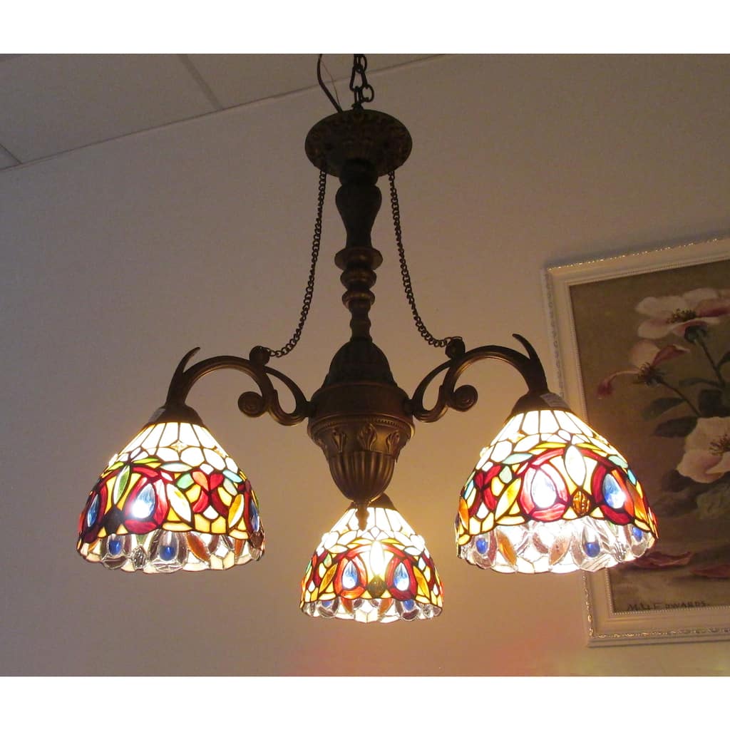 Chloe Tiffany Style 3-light Dark Bronze Chandelier