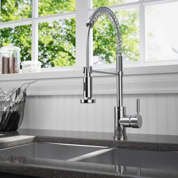 Shop Sir Faucet 766 Spring Spout Kitchen Faucet Overstock 9371920