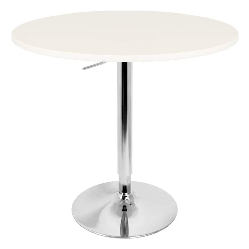 Porch & Den Bixby Adjustable Bar Table - White/Chrome