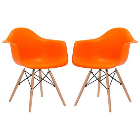 Edgemod Vortex Arm Chair with Natural Wood Legs (Set of 2)