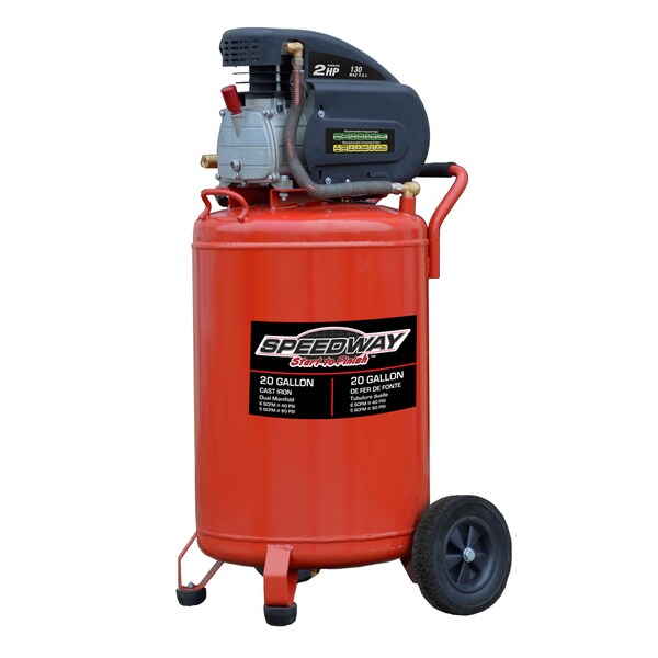 Speedway 20-gallon Vertical Upright Air Compressor with Wheels ...