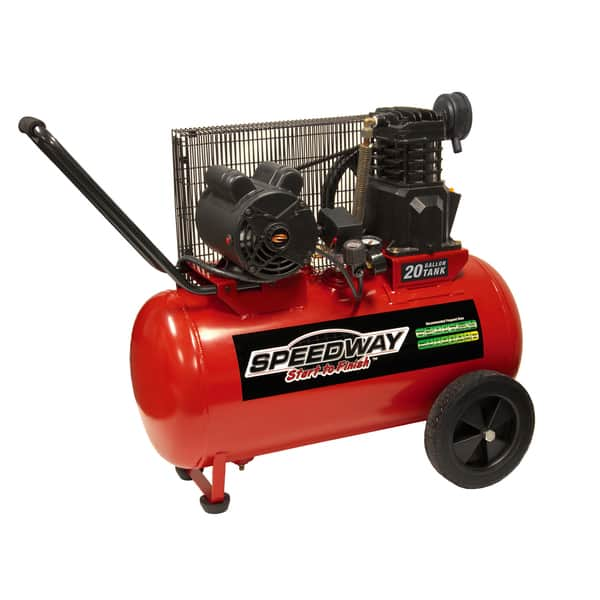 Speedway 20 Gallon Electric Powered Portable Air Compressor with Wheels ...