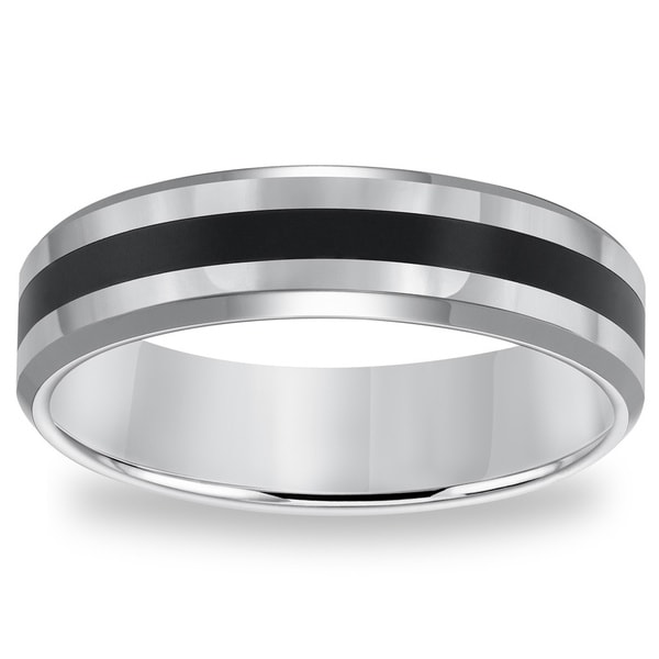 Cambridge 6mm Classic Tungsten Carbide Black Resin Inlay Comfort Fit Band