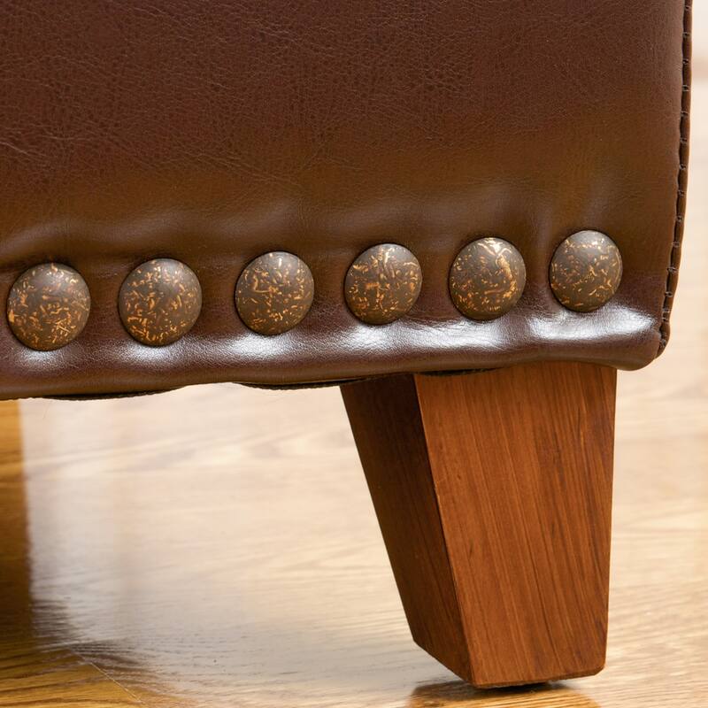 Gavin Contemporary Storage Ottoman with Nailhead Trim by Christopher Knight Home