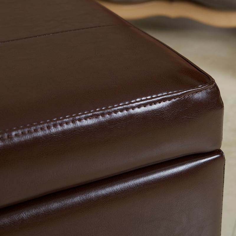 Gavin Contemporary Storage Ottoman with Nailhead Trim by Christopher Knight Home