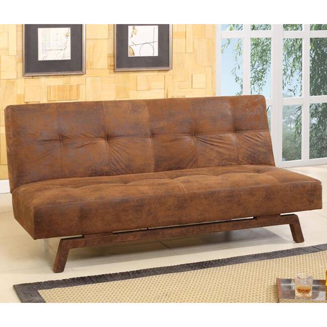 Rustic Brown Microfiber Klik-Klak Sleeper Sofa