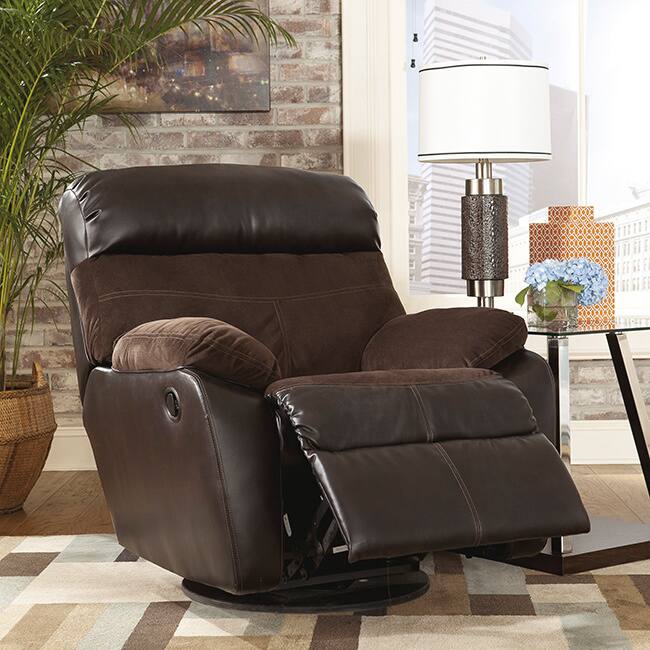 Signature Design by Ashley Berneen Coffee Swivel Rocker Recliner